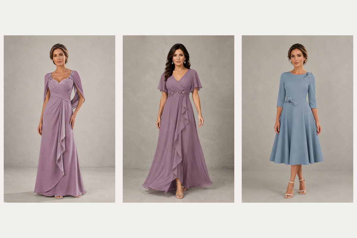 Editorial scene for when should the mother of the bride buy her dress
