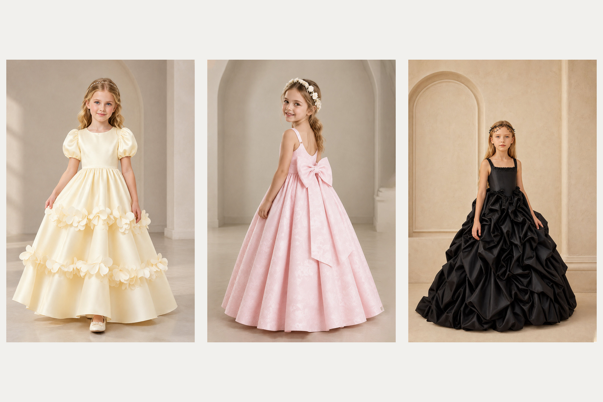 Editorial scene for when to buy a flower girl dress