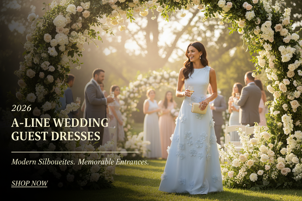A-Line Wedding Guest Dresses Banner