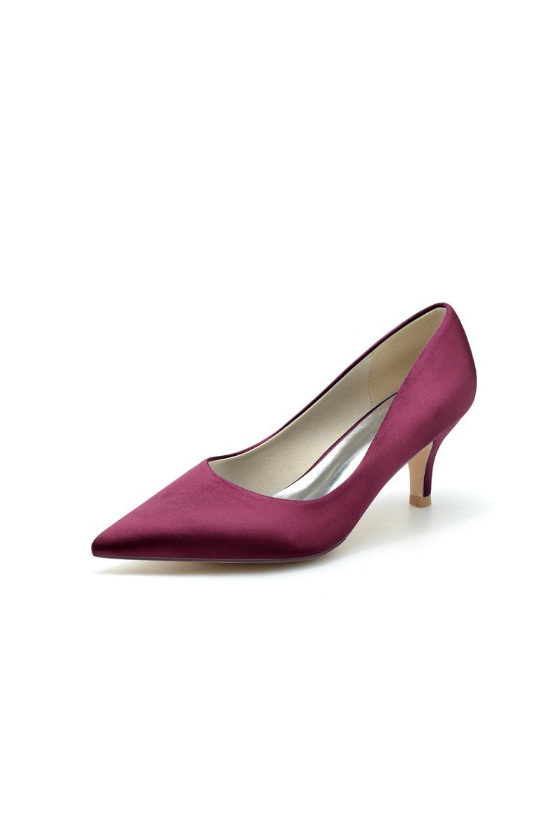 Simple Pointed Toe Kitten Heels - BOLODOO