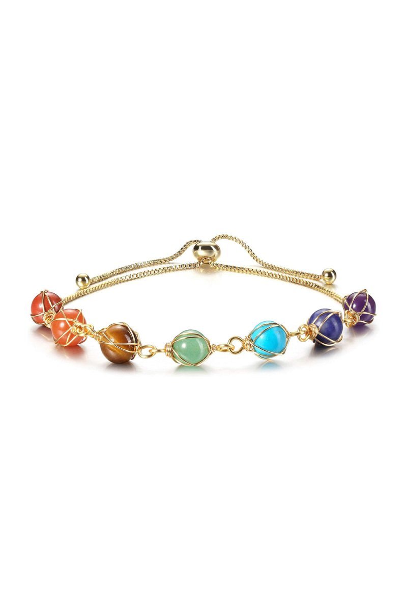 Gold 7 Chakra Gemstone Bracelets - BOLODOO