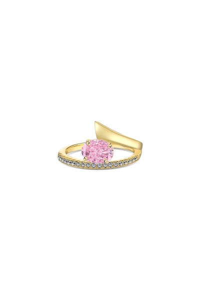 18k Gold Plated Radiant Oval Cut Gemstone Jewelry Ring