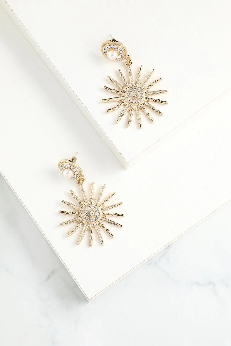 Sunflower Gold Drop Earrings - BOLODOO