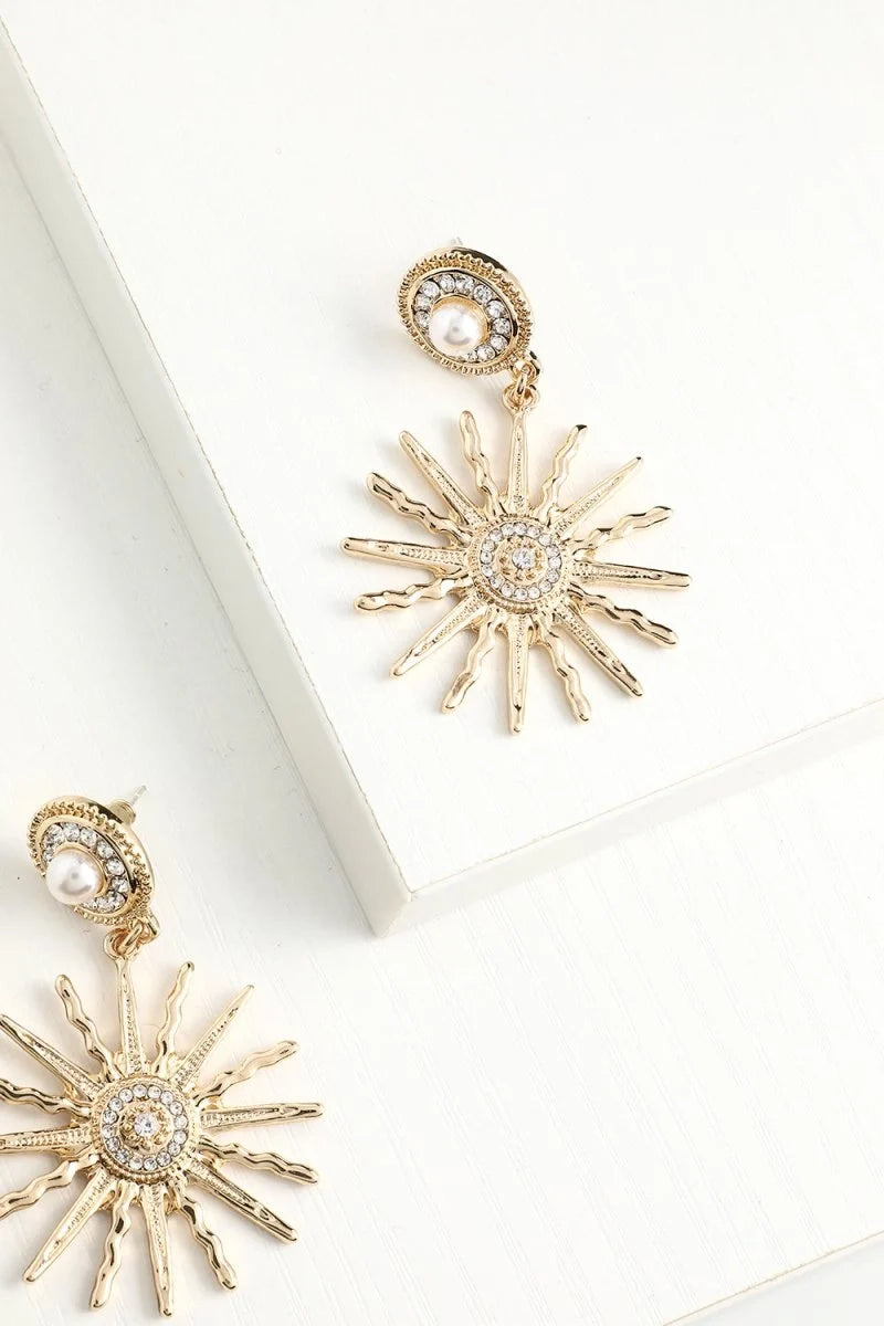 Sunflower Gold Drop Earrings