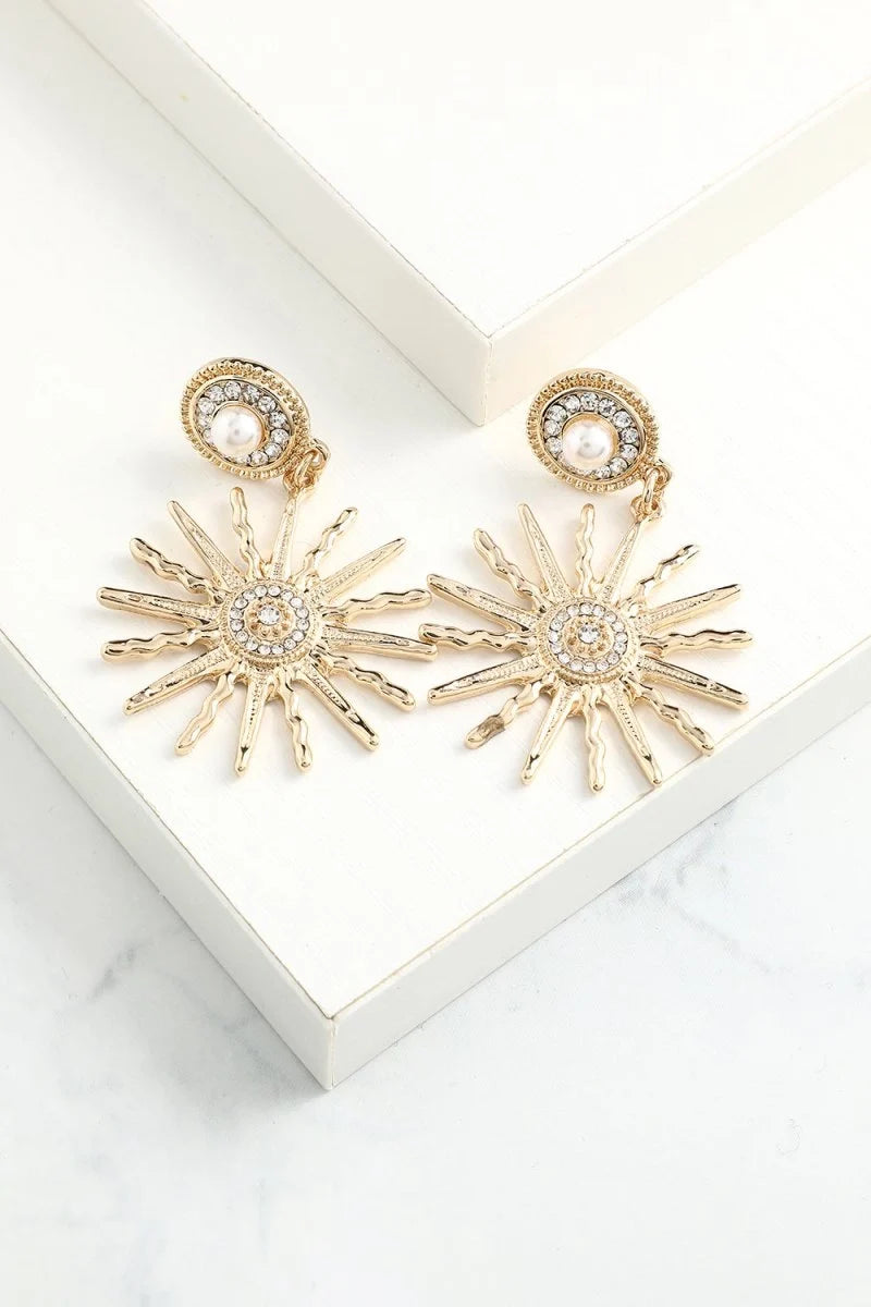 Sunflower Gold Drop Earrings