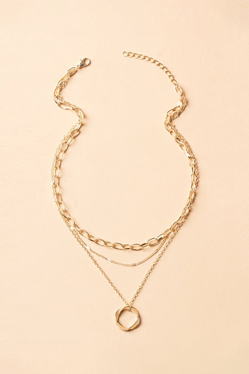 Simple Hoop Double Layer Necklace