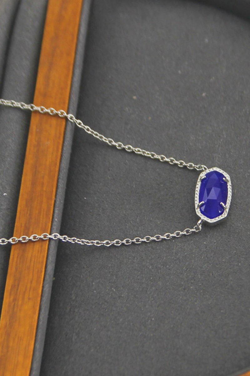Blue Oval Pendant Necklace - BOLODOO