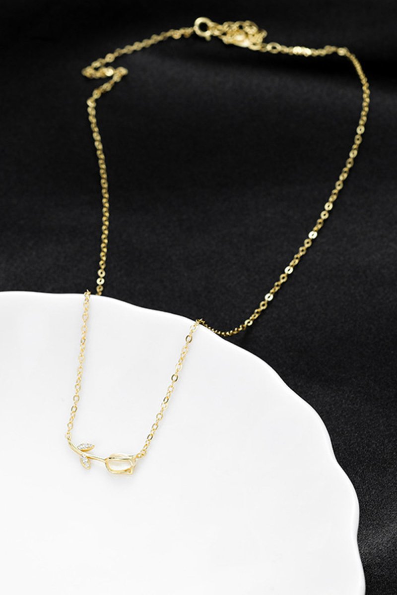 Tulip Pendant Clavicle Necklace - BOLODOO