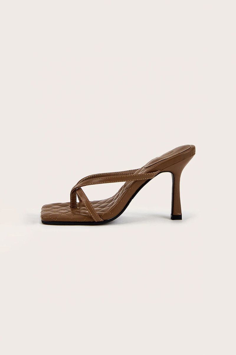 Outdoor Peep Toe Sandals Stiletto Heel Microfiber Leather Fashion Shoes - BOLODOO