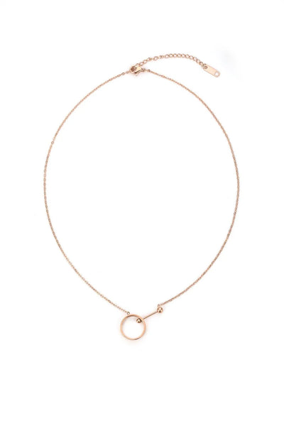 BOLODOO Gold-Tone Open Circle Pendant Necklace with Fine Chain 