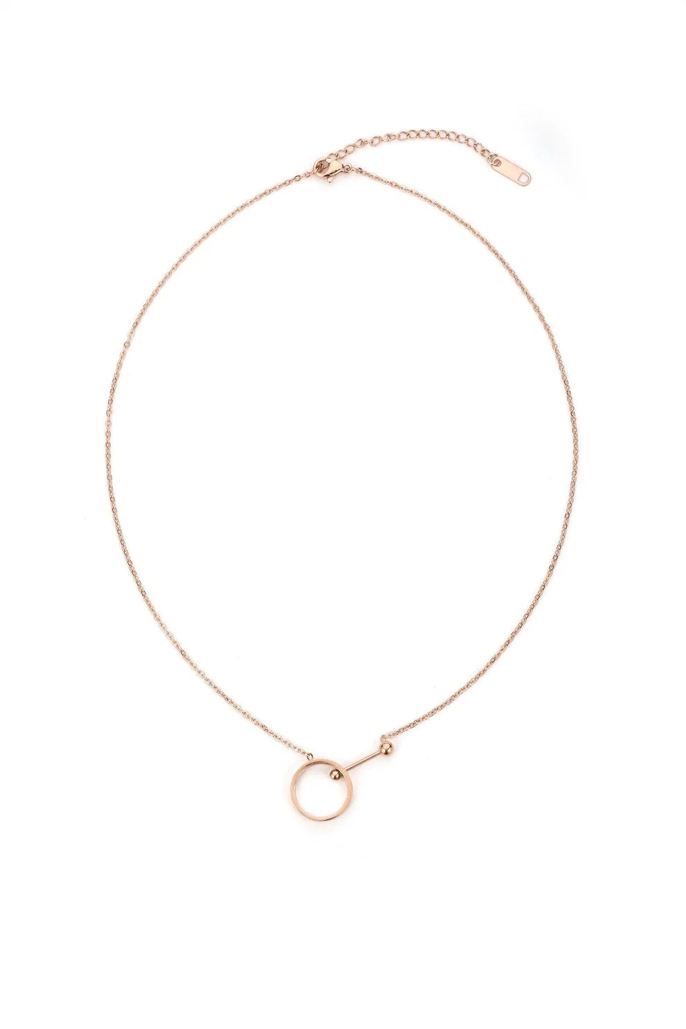 BOLODOO Gold-Tone Open Circle Pendant Necklace with Fine Chain 