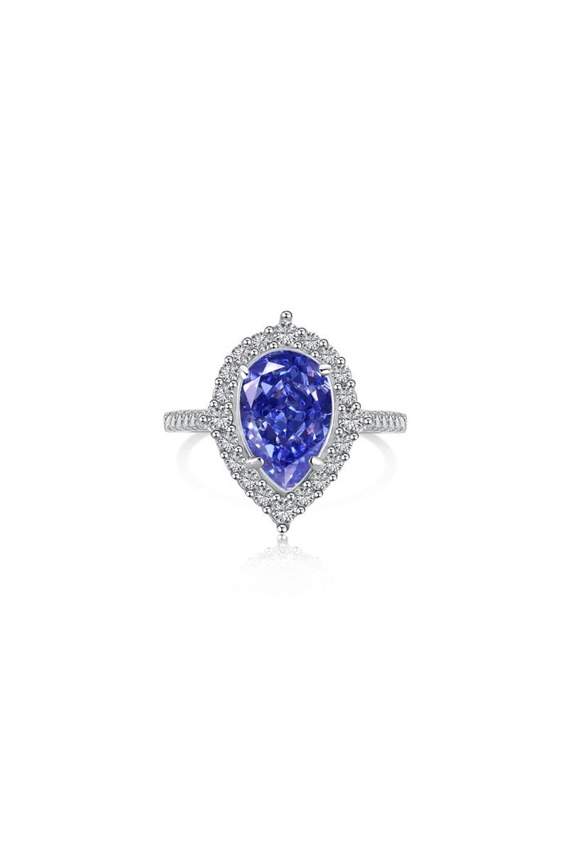 2 Carat Radiant Pear Cut Sapphire Engagement Ring - BOLODOO