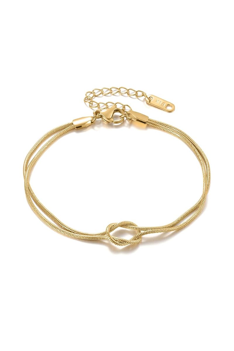 Gold Love Knot Snake Chain Bracelets - BOLODOO