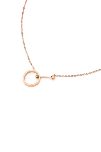 BOLODOO Gold-Tone Open Circle Pendant Necklace with Fine Chain 