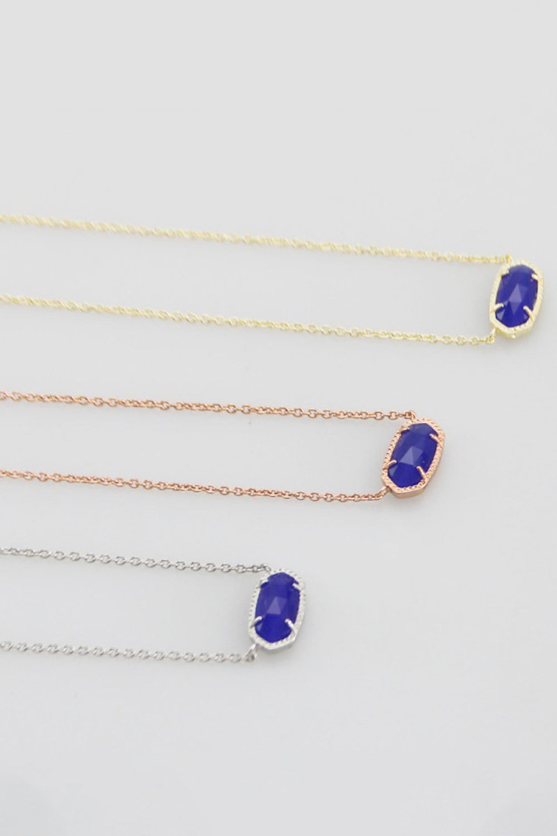 Blue Oval Pendant Necklace - BOLODOO