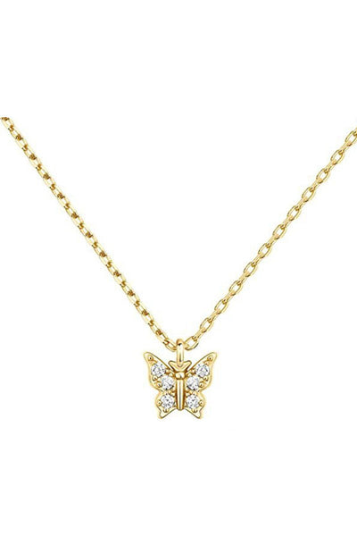 Butterfly Pendant Zircon Necklace - BOLODOO