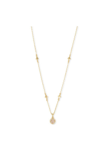 Gold Crystal Pendant Necklace