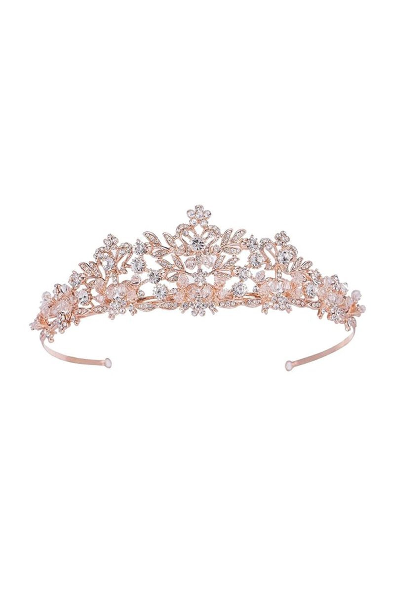 Champagne Wedding Tiara for Women - BOLODOO