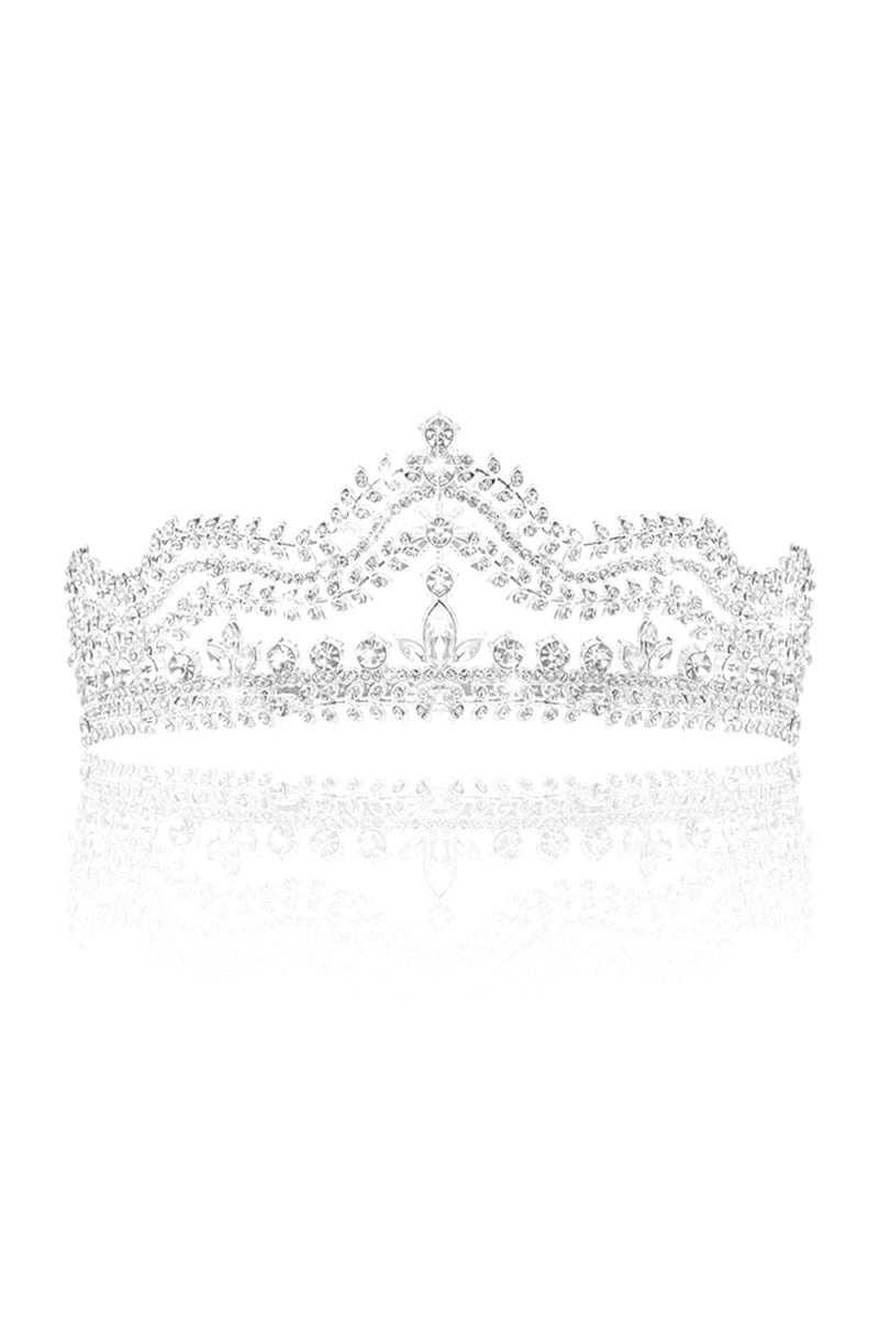 Crystal - Embellished Tiara in Silver Tone - BOLODOO