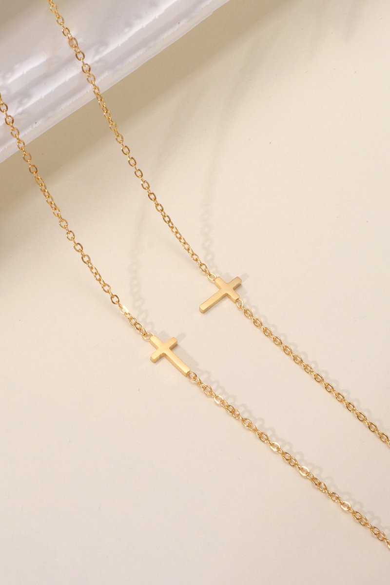 Gold Cross Pendant Necklace - BOLODOO