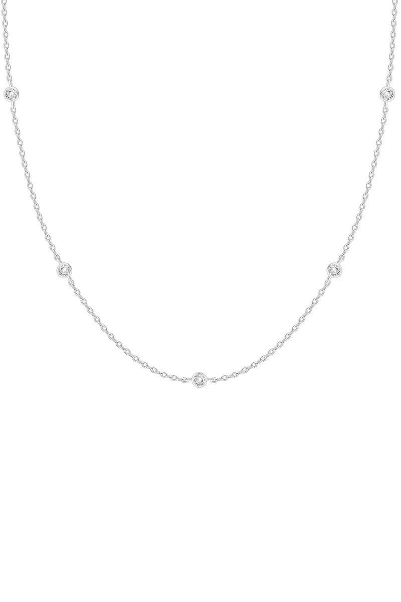 Round Zircon Clavicle Necklace - BOLODOO