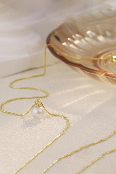 Gold Pearl Pendant Necklace - BOLODOO