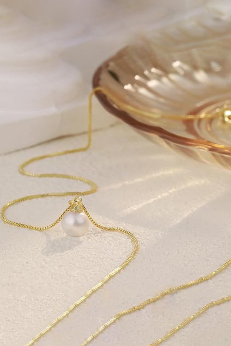 Gold Pearl Pendant Necklace - BOLODOO