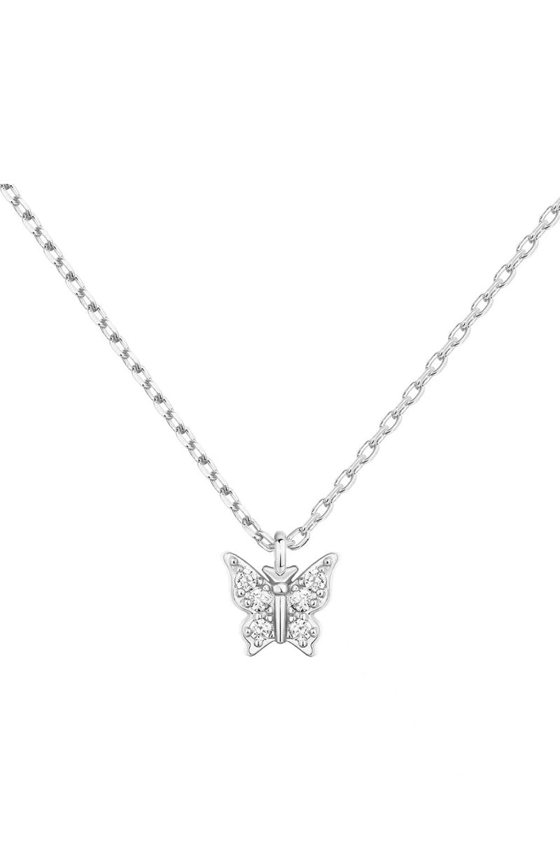 Butterfly Pendant Zircon Necklace - BOLODOO