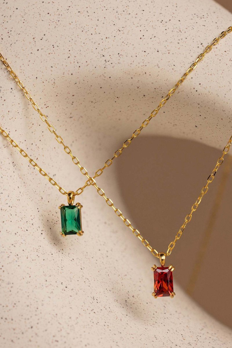 Colorful Zircon Pendant Necklace