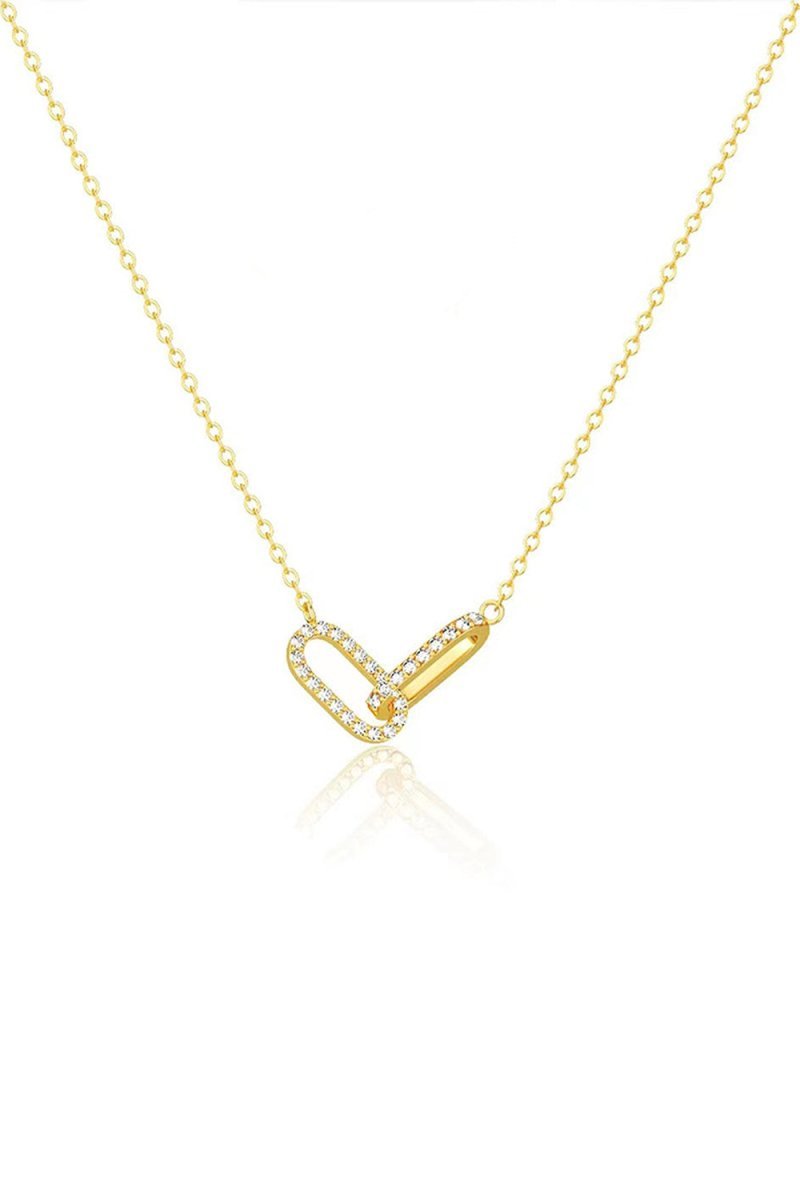 Double Oval Knot Pendant Diamond Necklace - BOLODOO