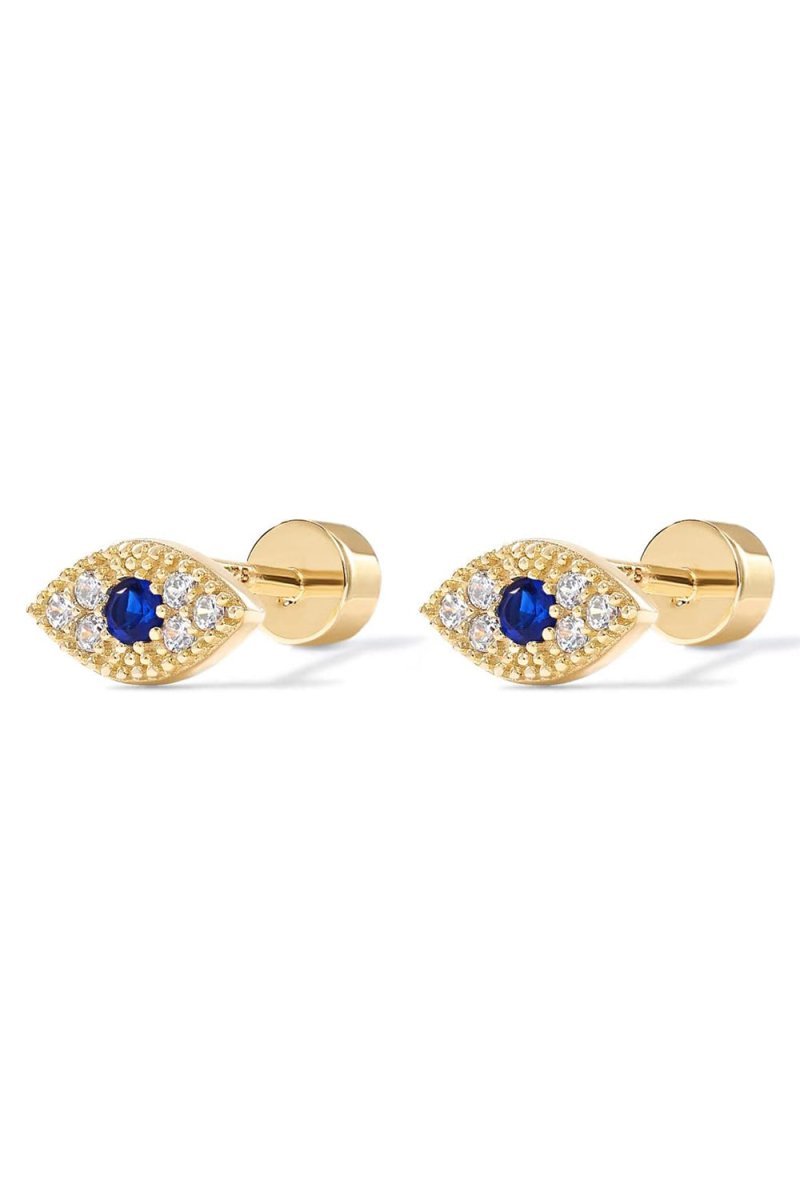 Blue Cubic Zirconia Eye Earring - BOLODOO