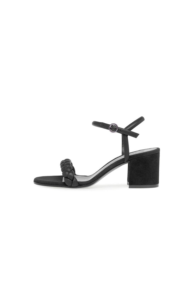 Party Peep Toe Chunky Heel Evening Shoes With Buckle Braided Strap - BOLODOO
