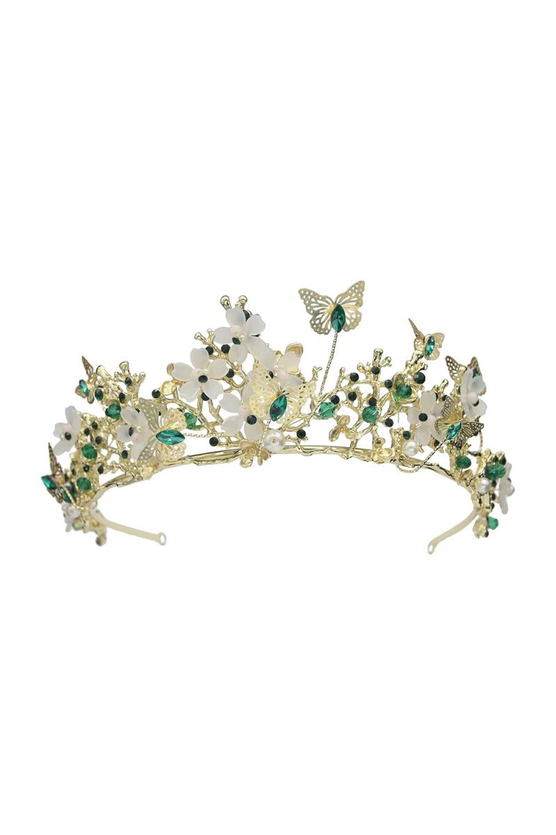 Crystal Baroque Fairy Headpiece Butterflies Tiara - BOLODOO