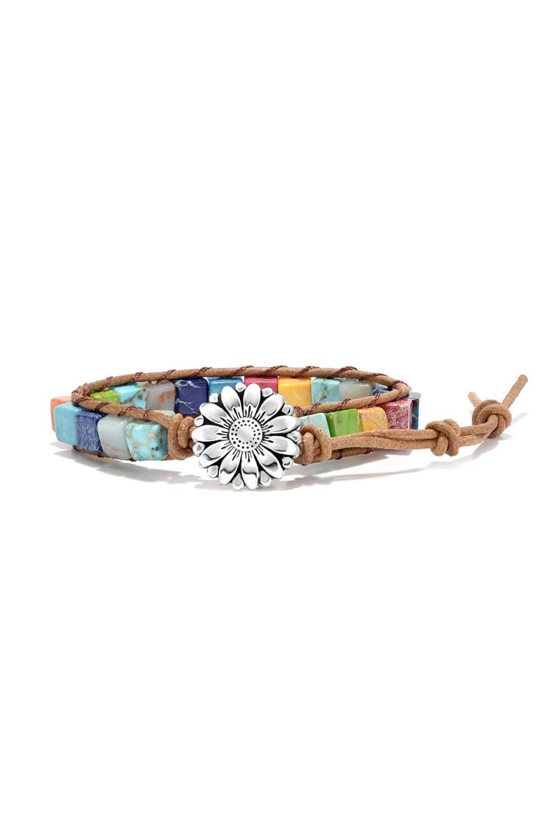 Leather Wrap Chain Bracelets with Stones - BOLODOO