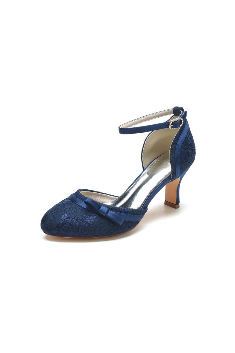 Chic White Lace Pointed - Toe Heels with Silver Heel - BOLODOO