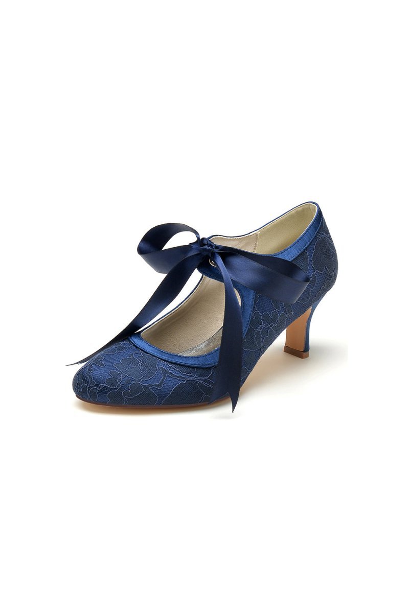 Ivory Lace High Heels Featuring a Classic Bow Design - BOLODOO