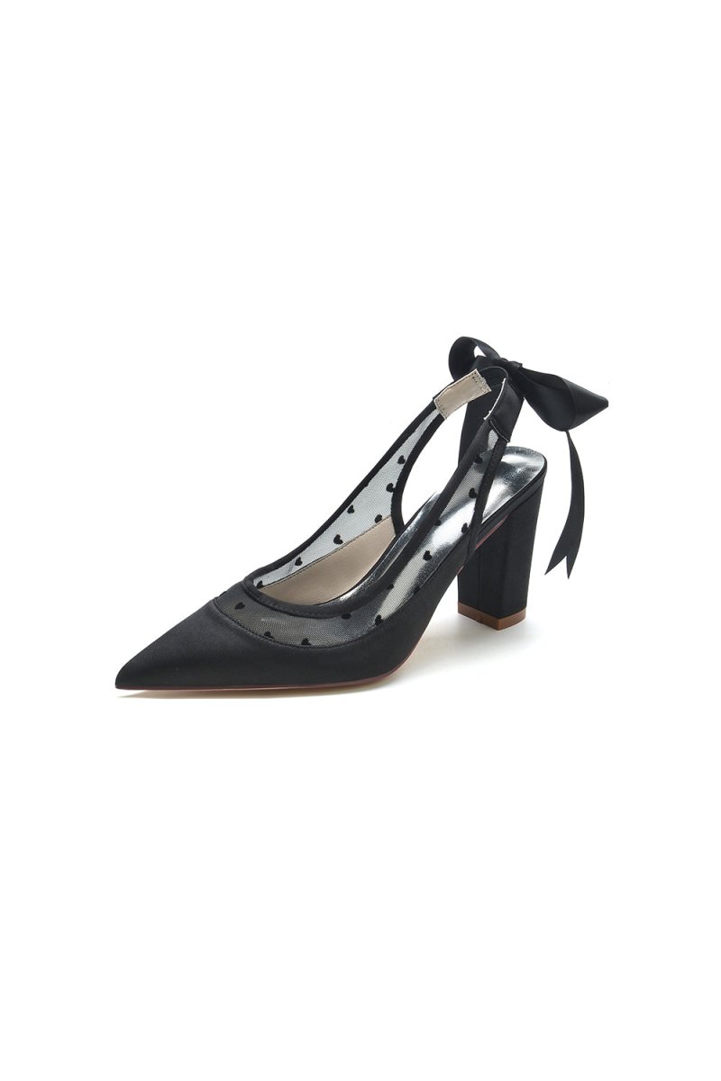 White Hybrid Pump with Transparent Mesh and Silver Heel Accent - BOLODOO