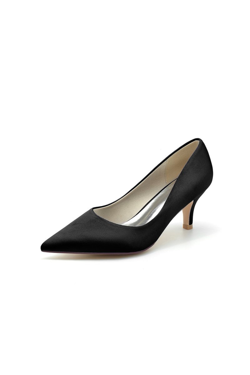 Simple Pointed Toe Kitten Heels - BOLODOO