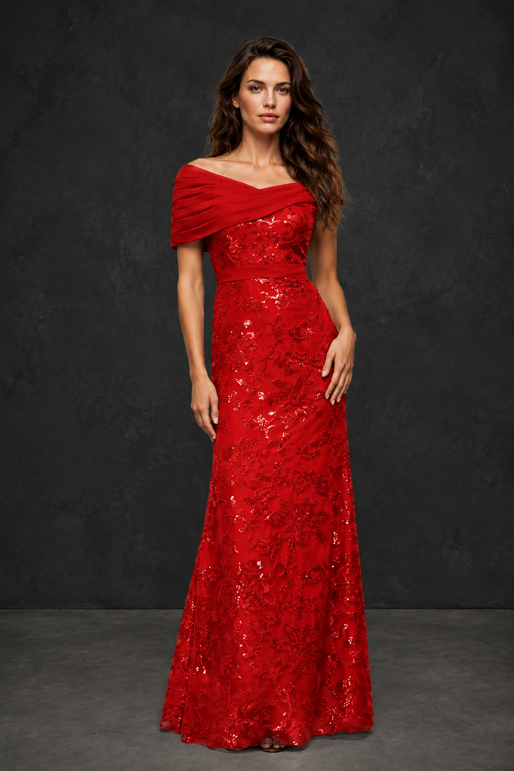 BOLODOO 9 22 5BX0031 Off-Shoulder Sequin Lace Mermaid Evening Gown | Mother of the Bride Formal Dress - 9.22 5BX0031