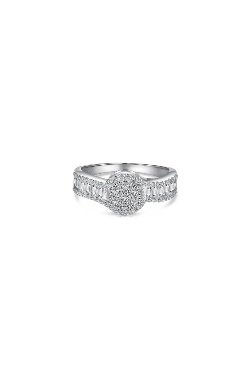 Sterling Silver Cubic Zirconia Radiant Sparkling Wedding Band Ring - BOLODOO