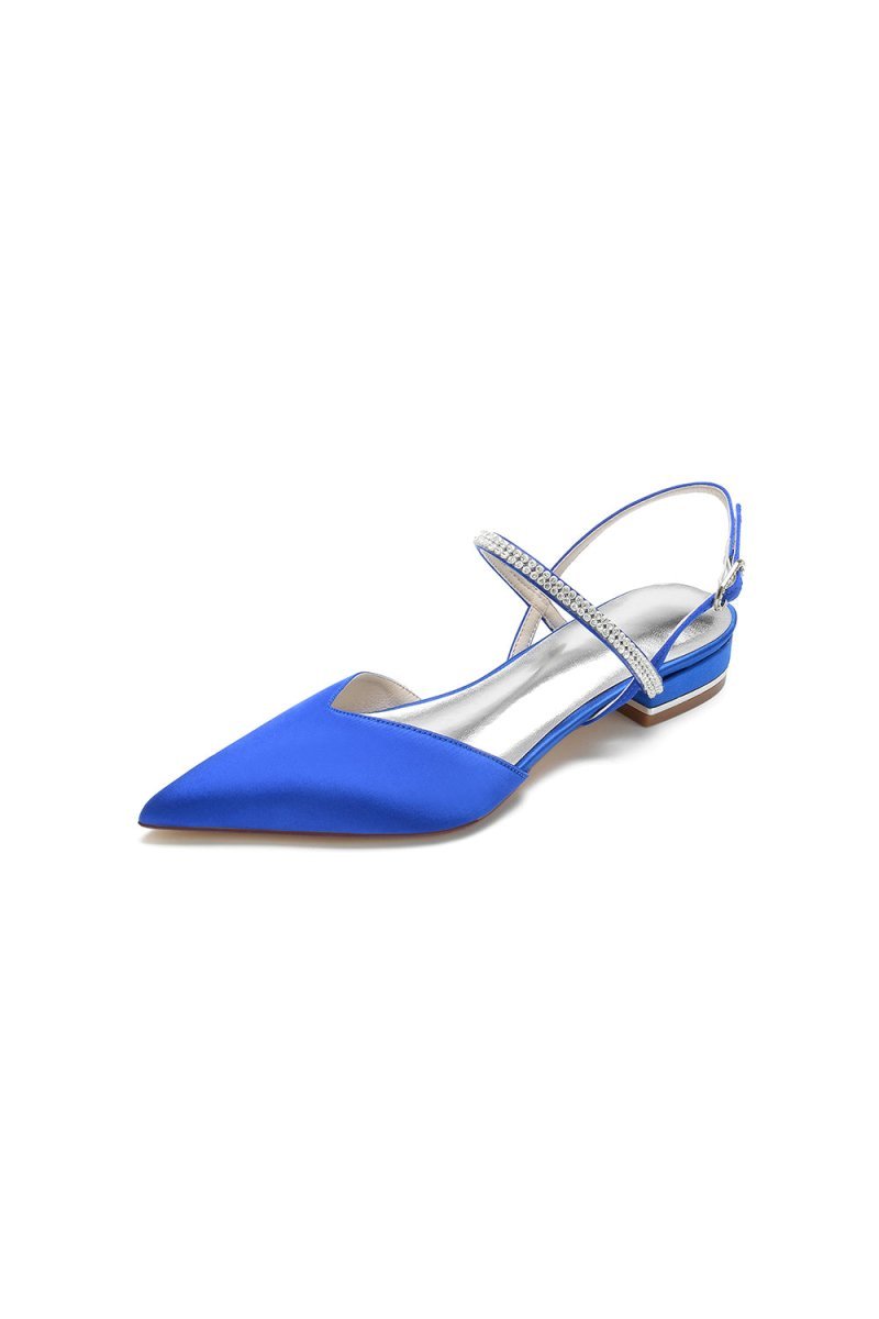 Diamond Pointed Toe Buckle Kitten Heels - BOLODOO