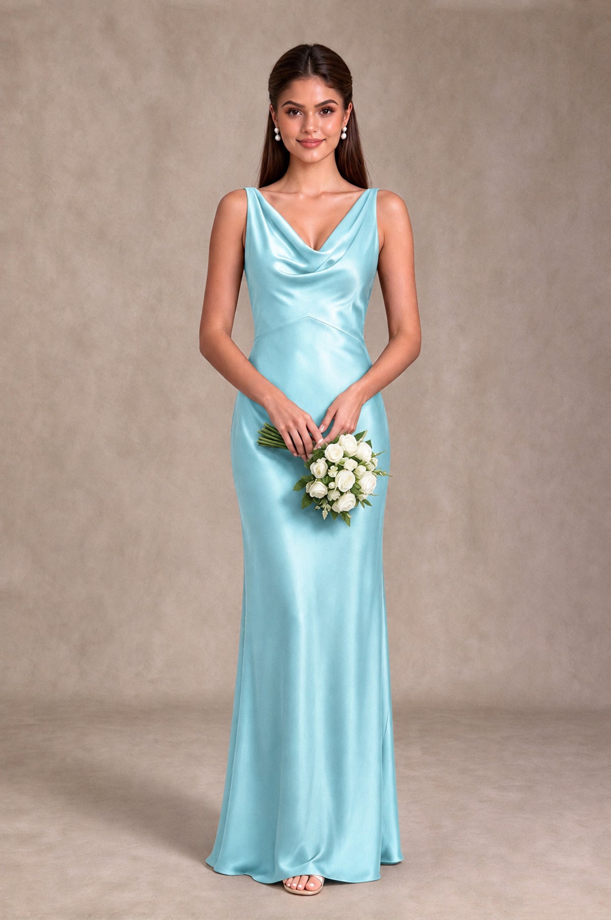 BOLODOO Aqua Blue Cowl Neck Open Back Satin Bridesmaid Dress - Aqua Blue - Aqua Blue_3