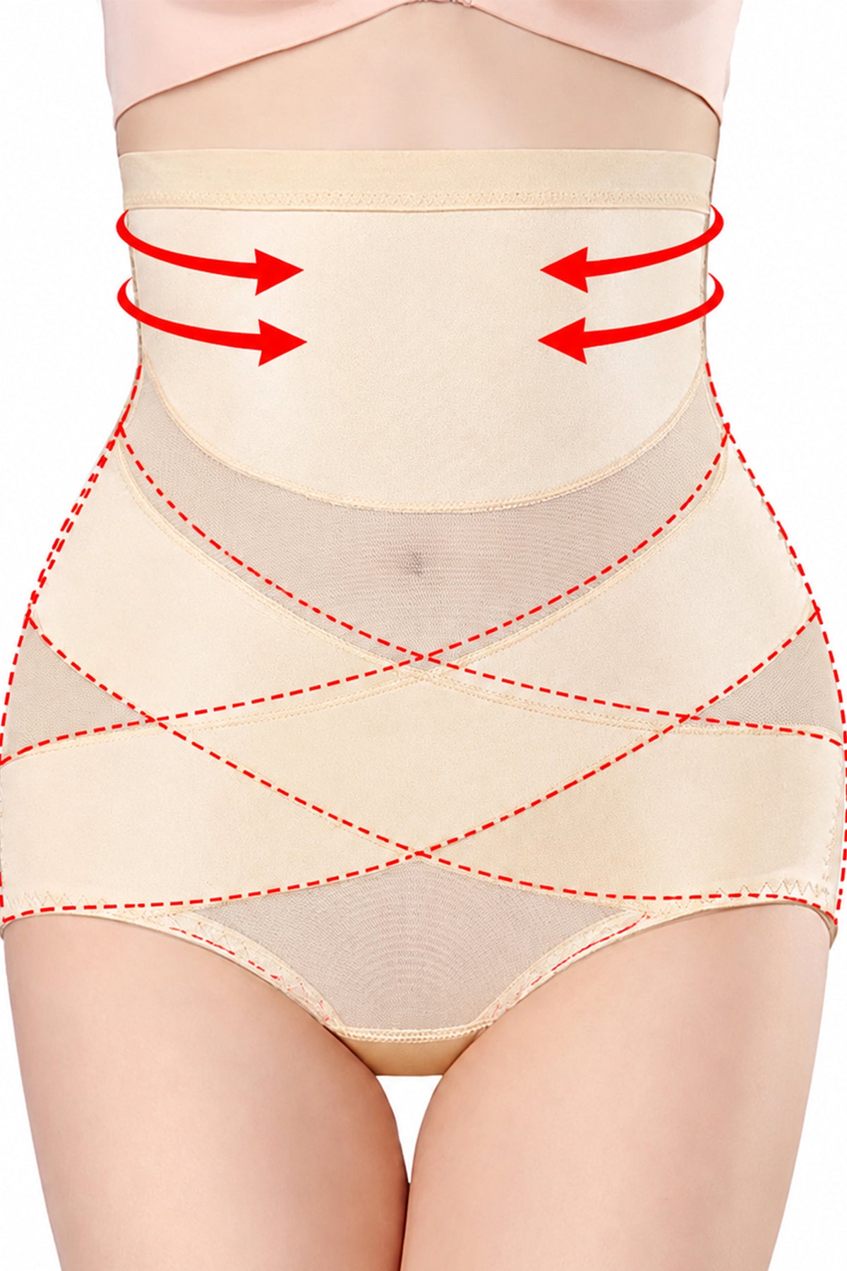 BOLODOO Beige High-Waist Tummy Control Shapewear Brief - Beige