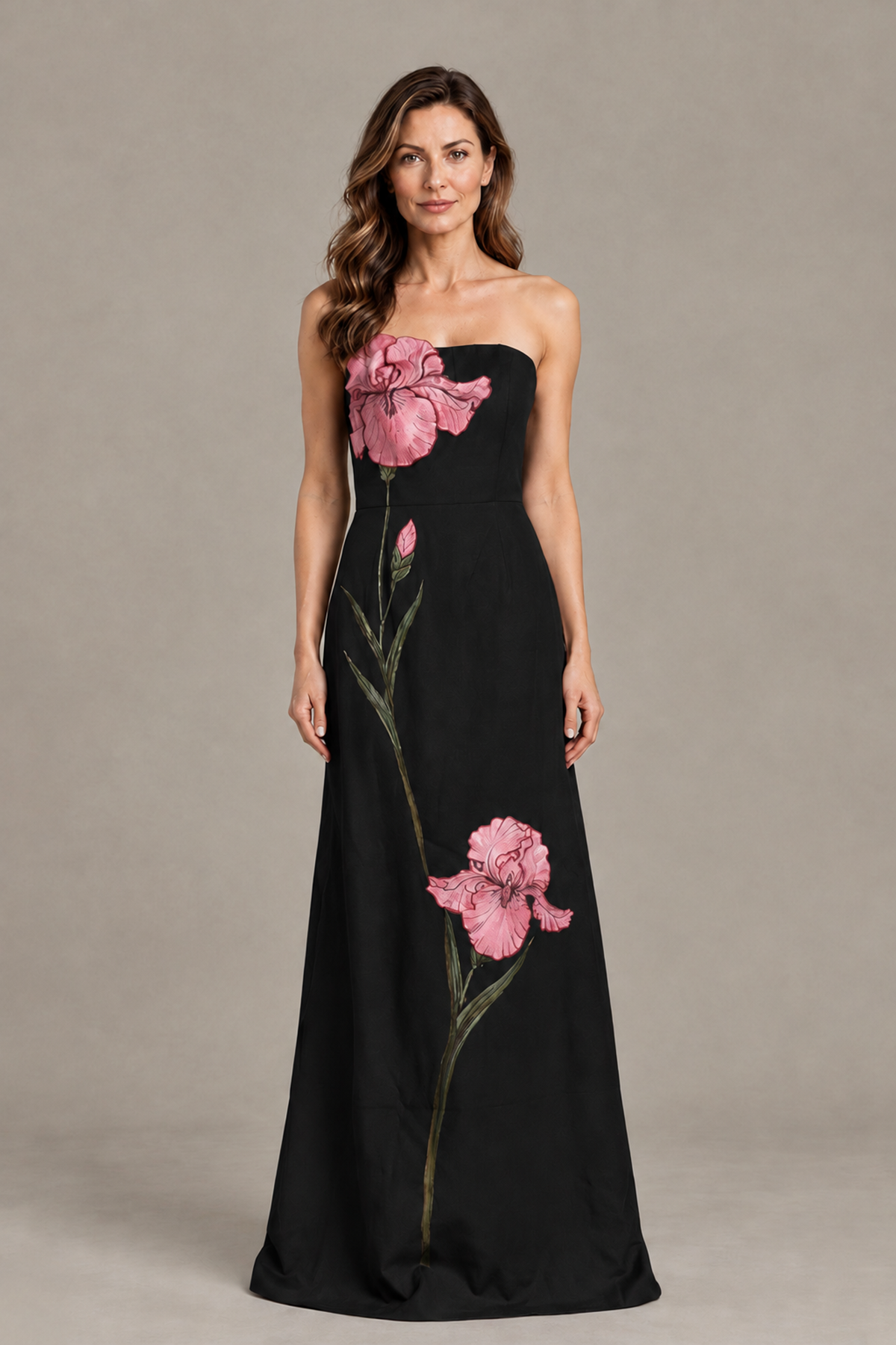 BOLODOO Black Strapless Floral Mother of the Bride Gown - Black - Black_01