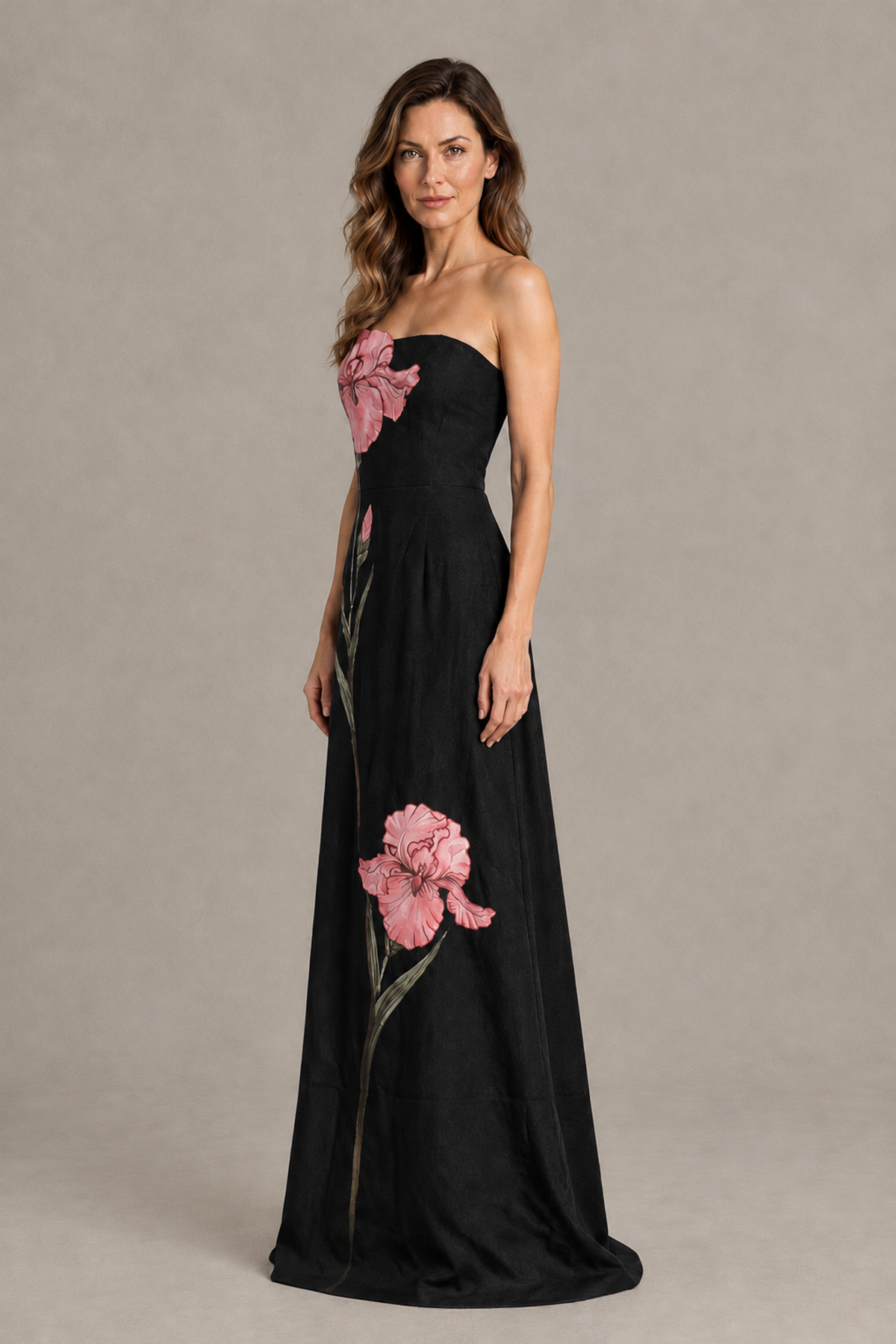 BOLODOO Black Strapless Floral Mother of the Bride Gown - Black - Black_03