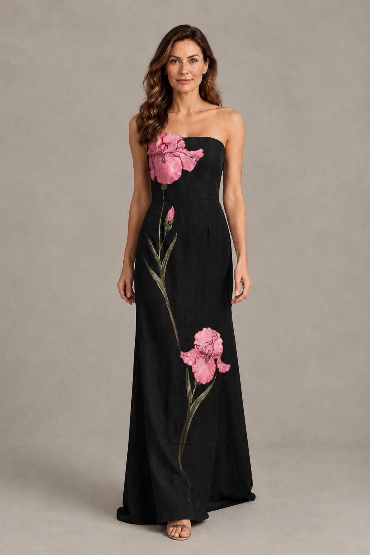 BOLODOO Black Strapless Floral Mother of the Bride Gown - Black - Black_04