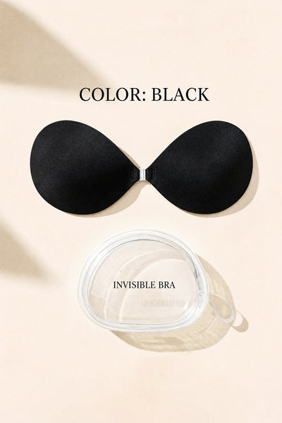 BOLODOO Invisible Adhesive Push-Up Bra - Strapless Backless Reusable Sticky Bra, Beige - Mocha Black 