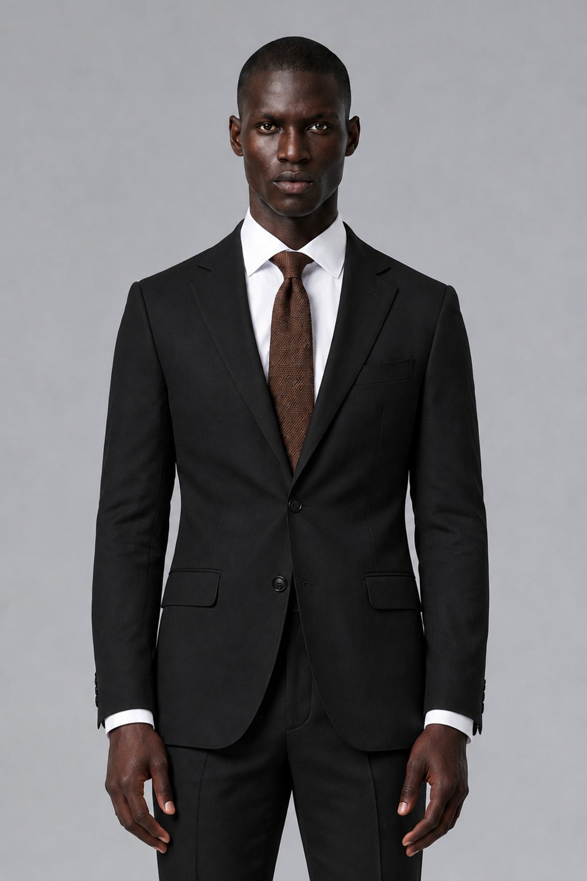 Men's Black Two-Piece Notch Lapel Suit 