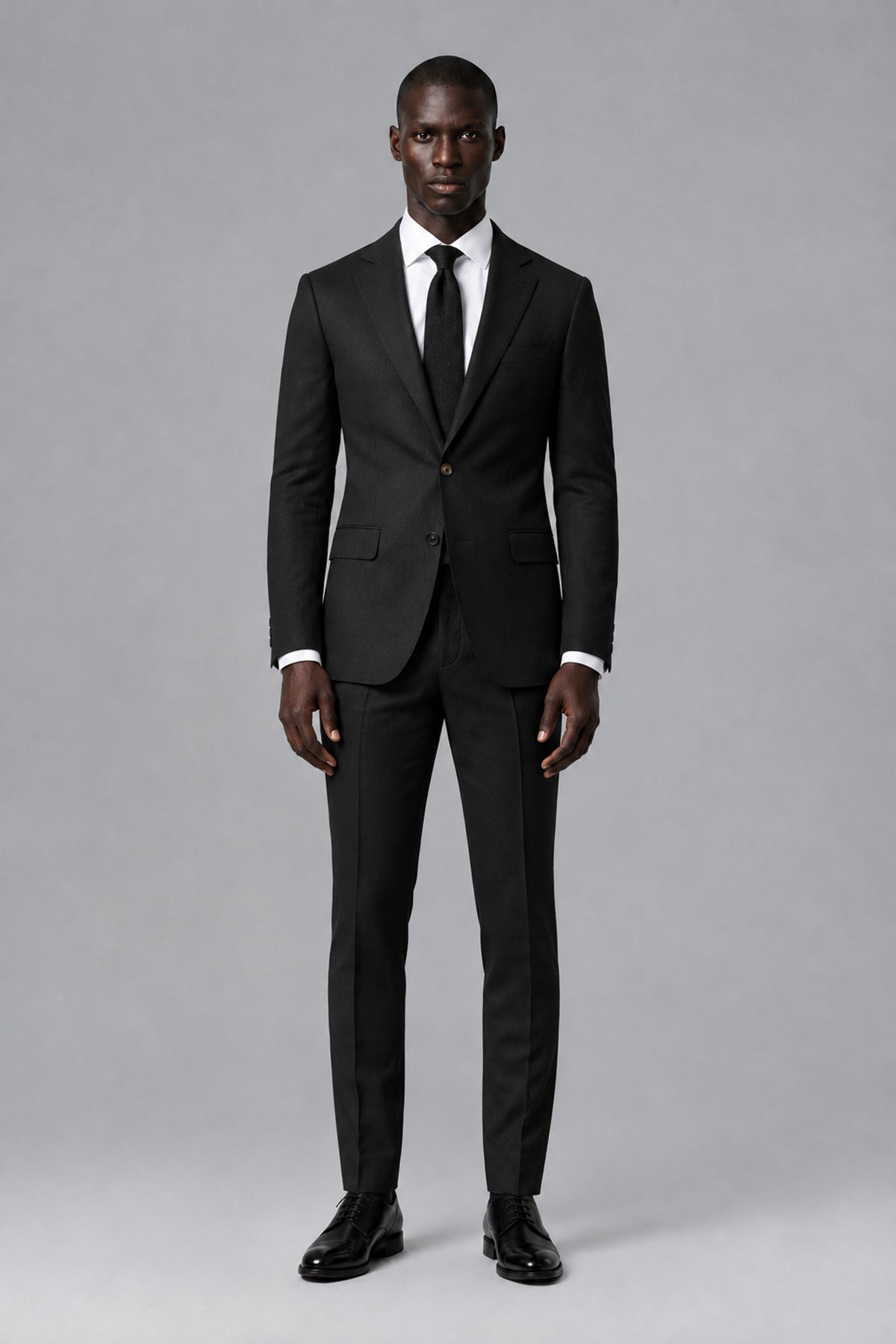 Men's Black Two-Piece Notch Lapel Suit 