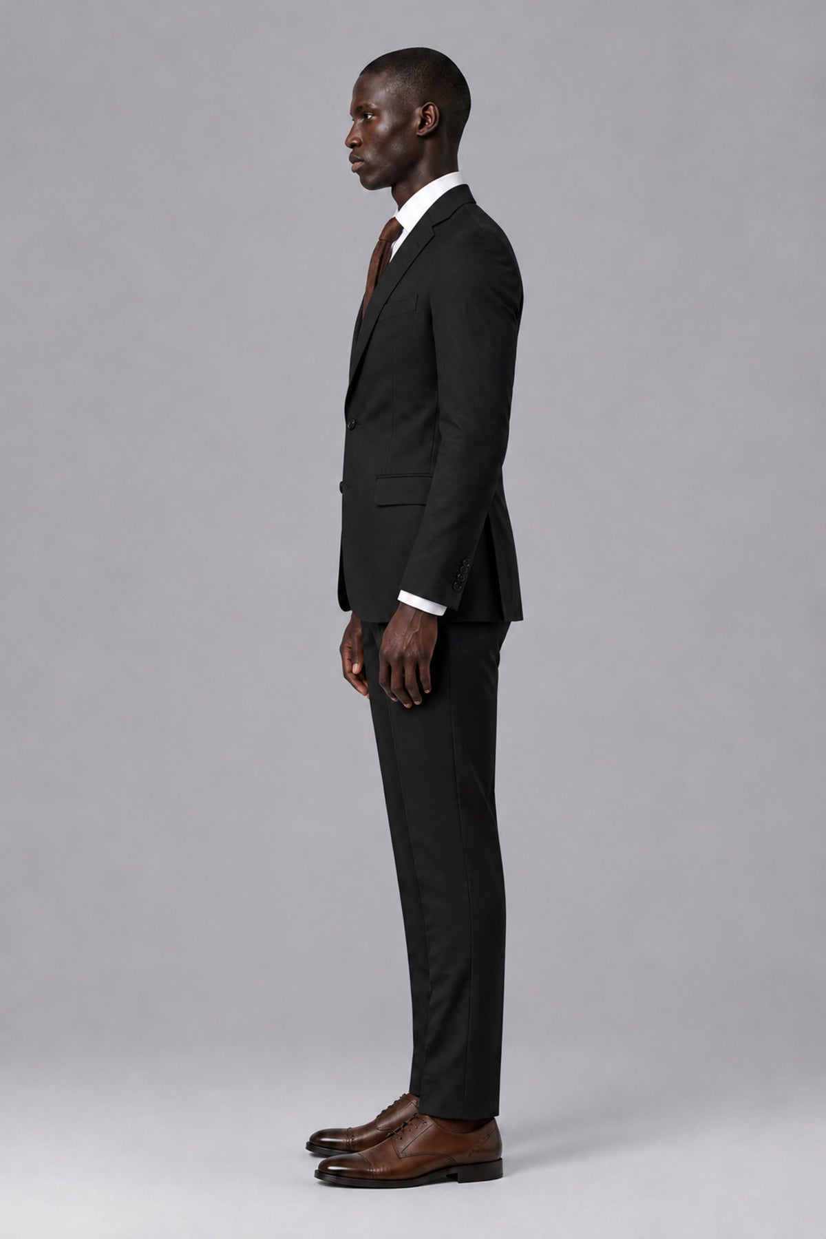Men's Black Two-Piece Notch Lapel Suit 